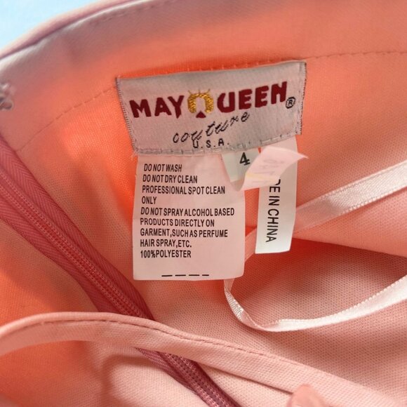 MAY QUEEN SOFT PINK CHIFFON MESH BRIDESMAID BAL GOWN DRESS - 4 - Picture 8 of 11